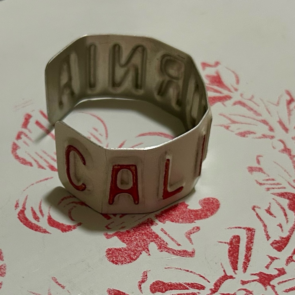 CALIFORNIA LICENSE PLATE BANGLE BRACELET so cool!! I ❤️ CA